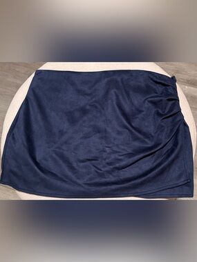 SHEIN Navy Side-Ruched Mini Skirt